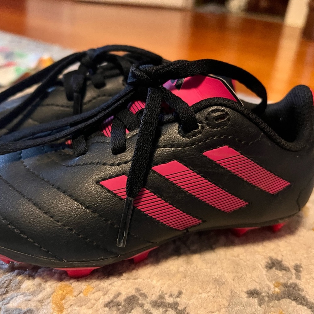 adidas Kids Black & Pink Soccer Cleats